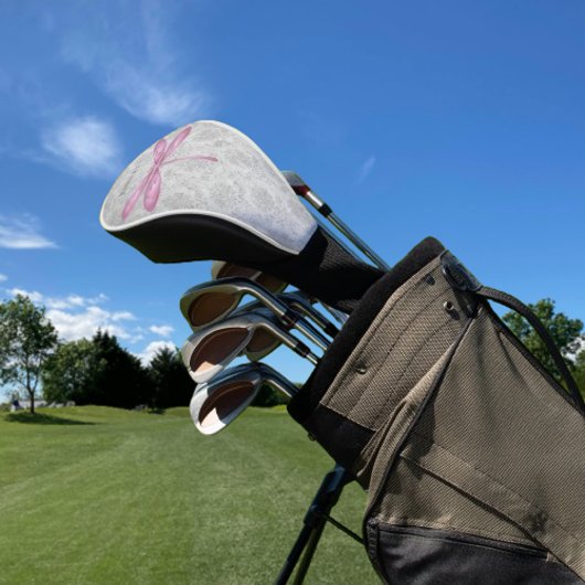 Magenta Dragonfly Damask Golfheadcover