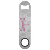 Magenta Dragonfly Damask Speed Flessenopener (Achterkant)