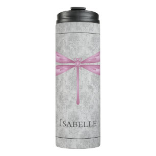 Magenta Dragonfly Damask Thermosbeker