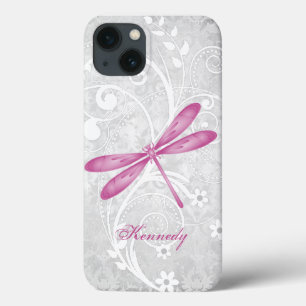Magenta Dragonfly gepersonaliseerd Case-Mate iPhone Case