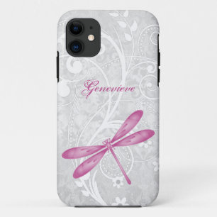Magenta Dragonfly gepersonaliseerd Case-Mate iPhone Case