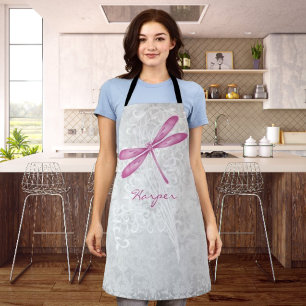 Magenta Dragonfly gepersonaliseerd pron Schort