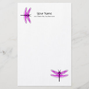 Magenta Dragonfly Linnenfabriek Briefpapier