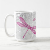 Magenta Dragonfly Mok op maat van koffie (Links)