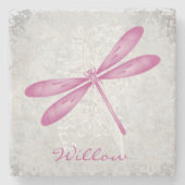 Magenta Dragonfly Onderzetter gepersonaliseerd too (Voorkant)