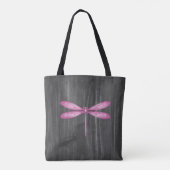 Magenta Dragonfly Rustic Personalized Canvas tas (Achterkant)