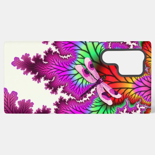 Magenta Dragonfly Samsung Galaxy Hoesje (Achterkant horizontaal)