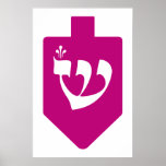 Magenta Dreidel Hebrew Letter Shin Hanukkah Poster<br><div class="desc">Opvallend simpel droombeeld met de letter "shin". Een geweldig decor en cadeauidee voor het festival van Lights - Hanukkah.</div>