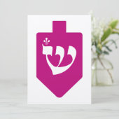 Magenta Dreidel voor Chanukah met Letter Shin (Staand voorkant)