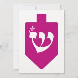 Magenta Dreidel voor Chanukah met Letter Shin