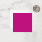 Magenta (effen kleur) notitiekaartje (Voorkant / Achterkant in situ)