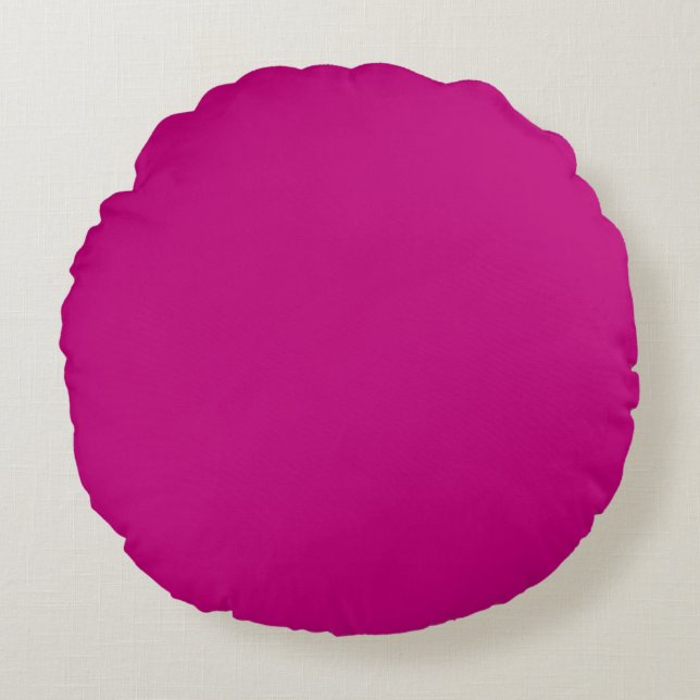 Magenta (effen kleur) rond kussen (Voorkant)