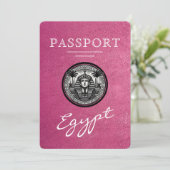 Magenta Egypt Passport Wedding Save the Date (Staand voorkant)