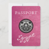 Magenta Egypt Passport Wedding Save the Date (Voorkant)