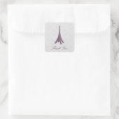 Magenta Eiffel Tower Damask Dank u Stickers (Tas)