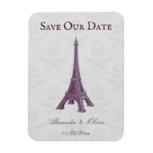 Magenta Eiffel Tower Damask sparen de Magnet van d Magneet (Verticaal)