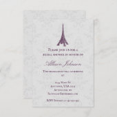 Magenta Eiffel Tower Damask Vrijgezellenfeest Kaart (Voorkant / Achterkant)