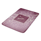 Magenta Elegant Bloei Monogram Badmat (Gekanteld)