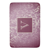 Magenta Elegant Bloei Monogram Badmat (Voorkant Verticaal)
