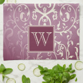 Magenta Elegant Bloei Monogram Handdoek (Gevouwen)