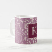 Magenta Elegant Floury Monogram Mok (Voorkant links)