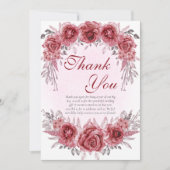 magenta elegant rustic botanical THANK You CARDS Kaart (Voorkant)