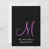 Magenta en Black Damask Wedding Kaart (Achterkant)