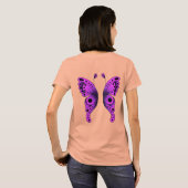 Magenta en Black Fairy Wings T-shirt (Achterkant volledig)
