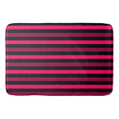 Magenta en Black Stripes Bath Mat (Voorkant)