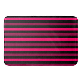 Magenta en Black Stripes Bath Mat