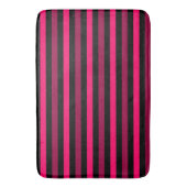 Magenta en Black Stripes Bath Mat (Voorkant Verticaal)