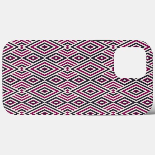 Magenta en blauw patroon Case-Mate iPhone case (Achterkant (horizontaal))