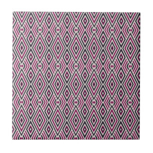 Magenta en blauw patroon tegeltje