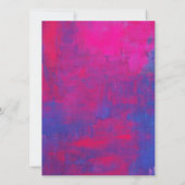 Magenta en Blauwe Abstracte Bruiloft Kaart (Achterkant)