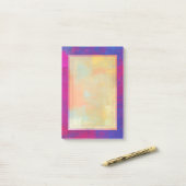 Magenta en Blauwe Abstracte Schilderij Post-it® Notes (Op bureau)