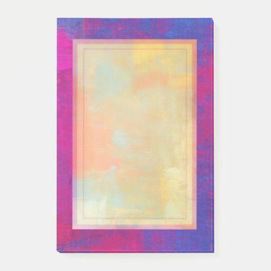 Magenta en Blauwe Abstracte Schilderij Post-it® Notes (Voorkant)