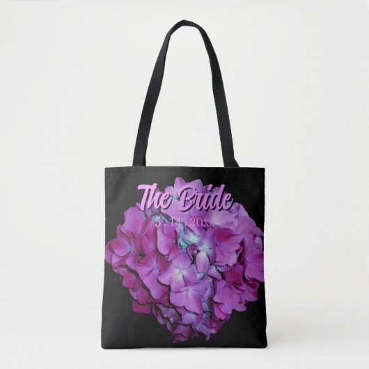 Magenta en blauwgroen hydrangeas voor de Bride Tote Bag (Voorkant)