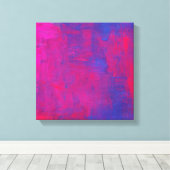 Magenta en Blue Abstract schilderen Canvas Afdruk (Insitu (Houten vloer))