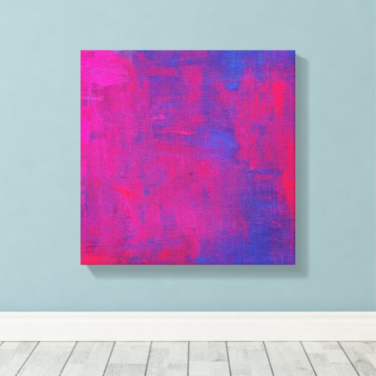 Magenta en Blue Abstract schilderen Canvas Afdruk (Insitu (Houten vloer))