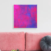 Magenta en Blue Abstract schilderen Canvas Afdruk (Insitu (Woonkamer))