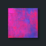 Magenta en Blue Abstract schilderen Canvas Afdruk<br><div class="desc">Een waterverf schilderij in magenta en blauw,  in abstracte stijl gemaakt met dikke,  vette penseelstreken.</div>