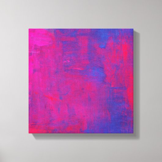 Magenta en Blue Abstract schilderen Canvas Afdruk (Voorkant)