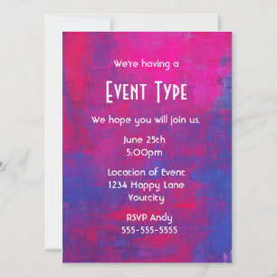 Magenta en Blue Abstract schilderen Generieke Part Kaart