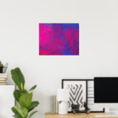 Magenta en Blue Abstract schilderen Poster (Thuiskantoor)