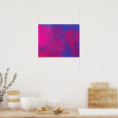 Magenta en Blue Abstract schilderen Poster (Keuken)
