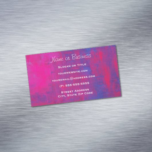 Magenta en Blue Abstract schilderen Visitekaartje Magneet (Voorbeeld)