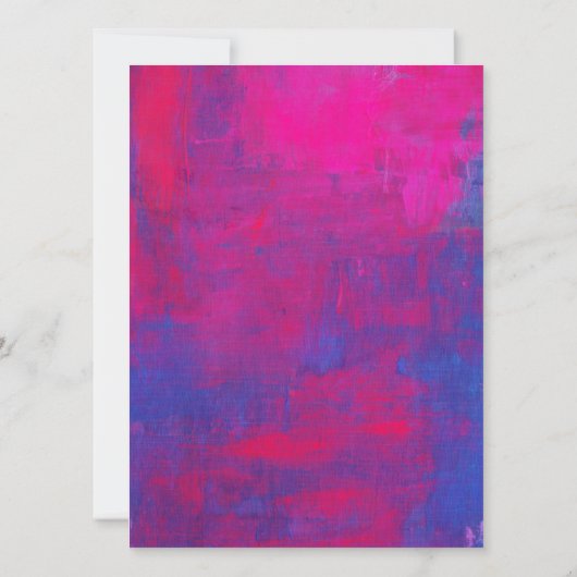 Magenta en Blue Abstract Wedding Kaart (Achterkant)