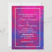 Magenta en Blue Abstract Wedding Kaart (Voorkant)