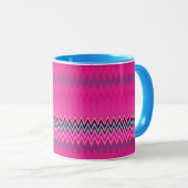 Magenta en Blue Zigzag Mok (Voorkant rechts)
