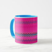 Magenta en Blue Zigzag Mok (Voorkant links)